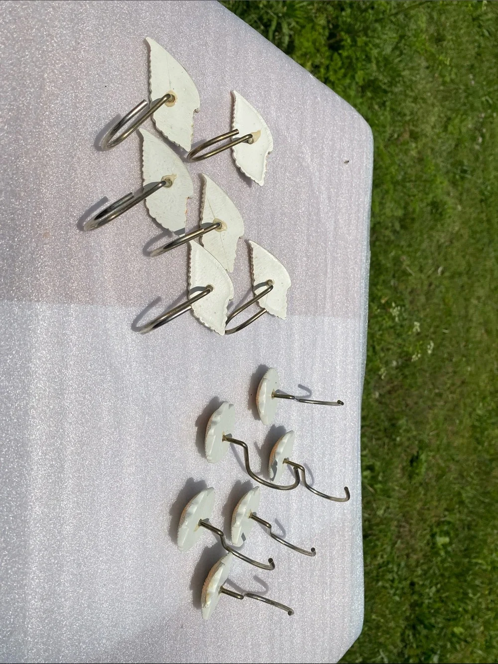 Seashell Shower Curtain Hooks Beach Nautical Bathroom Décor Resin Metal 12pc
